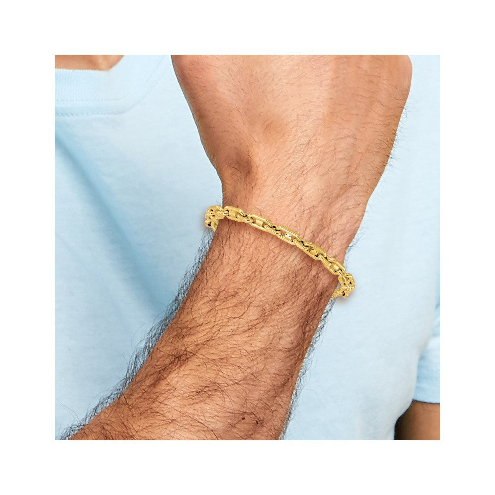 14k Polished Link Men's Bracelet