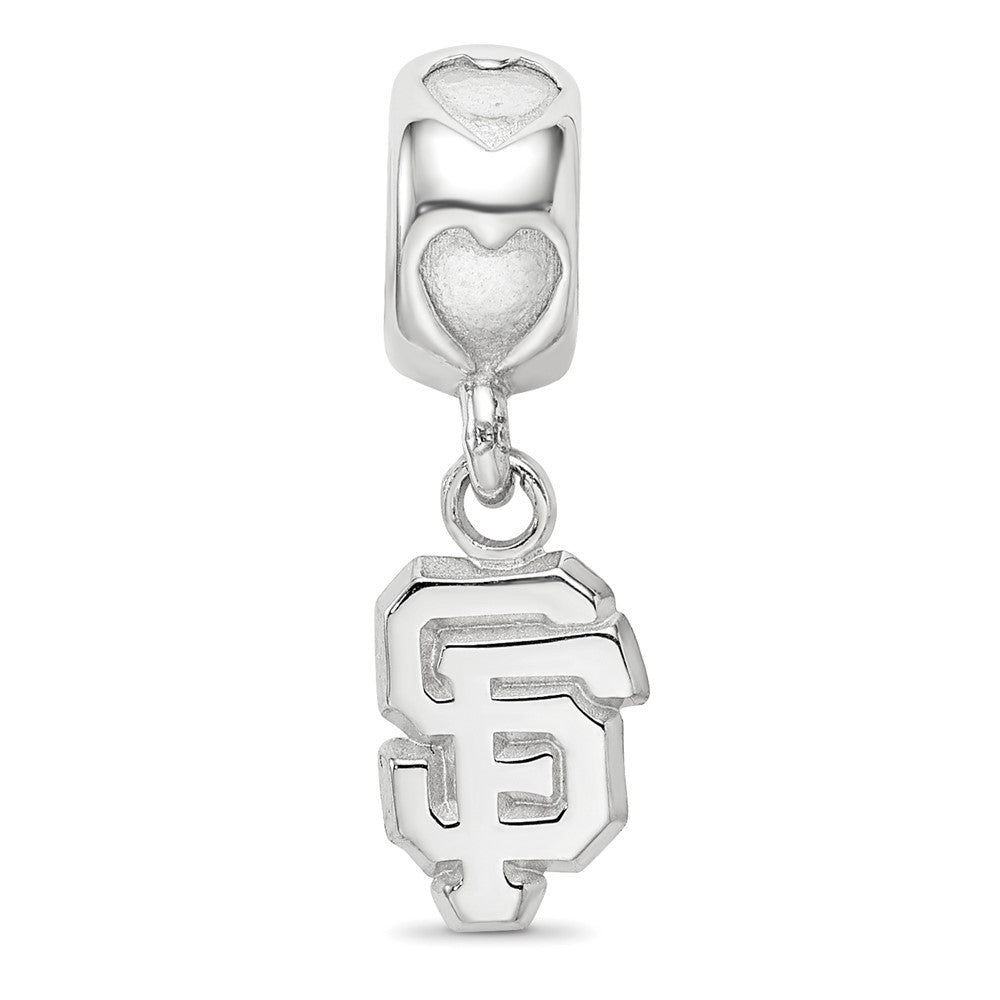 Sterling Silver RH-plate San Francisco Giants SF on Heart Bead