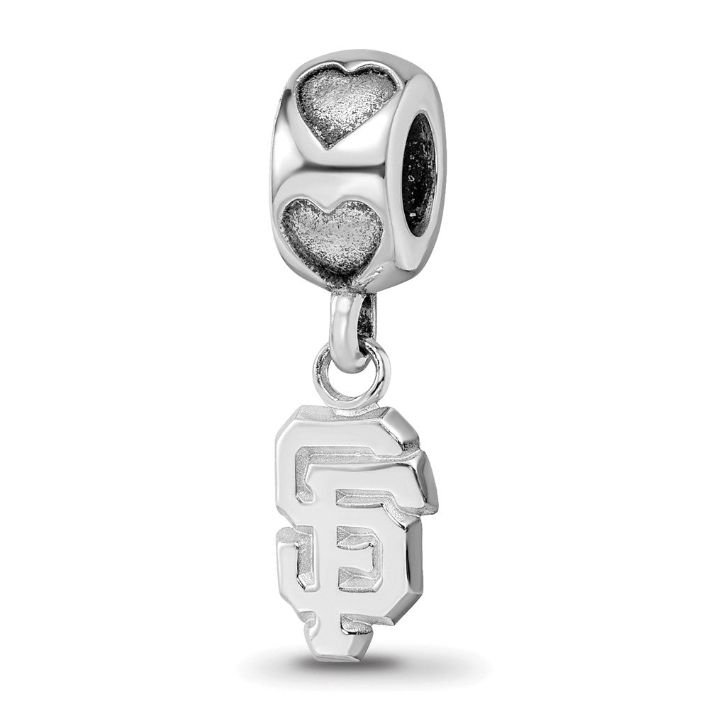 Sterling Silver RH-plate San Francisco Giants SF on Heart Bead