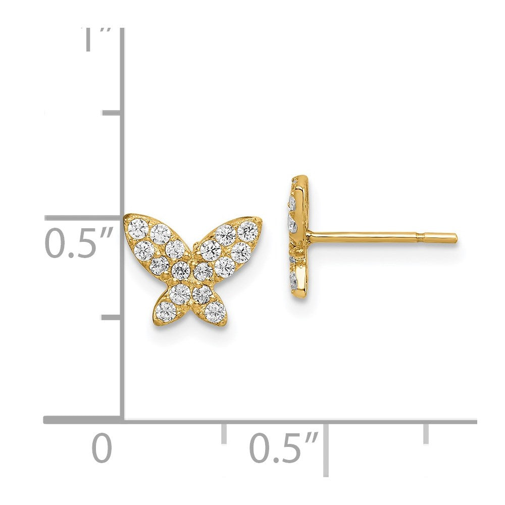 14k Madi K Butterfly CZ Post Earrings