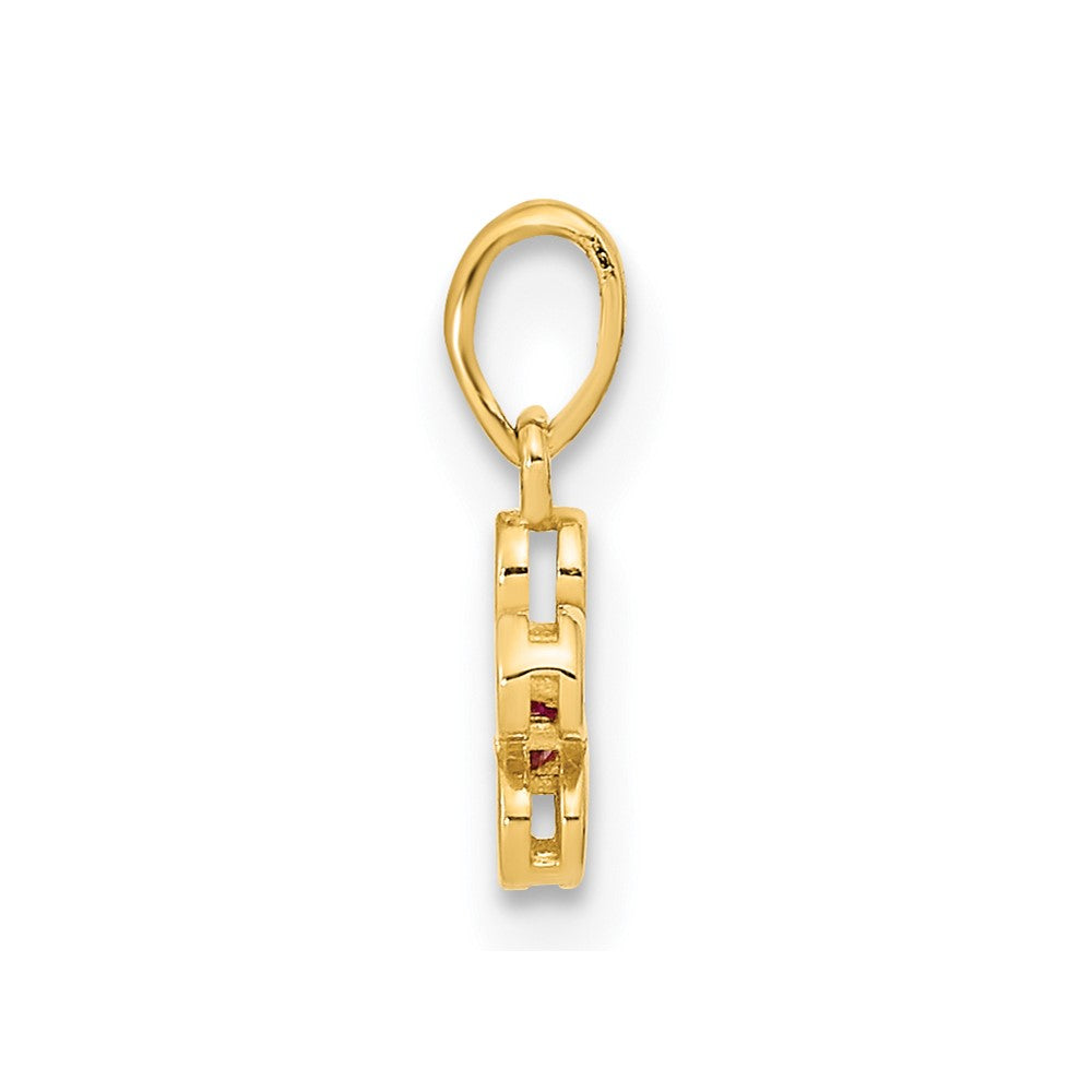 14K Madi K Polished CZ Flower Post Earrings and Flower Pendant Set
