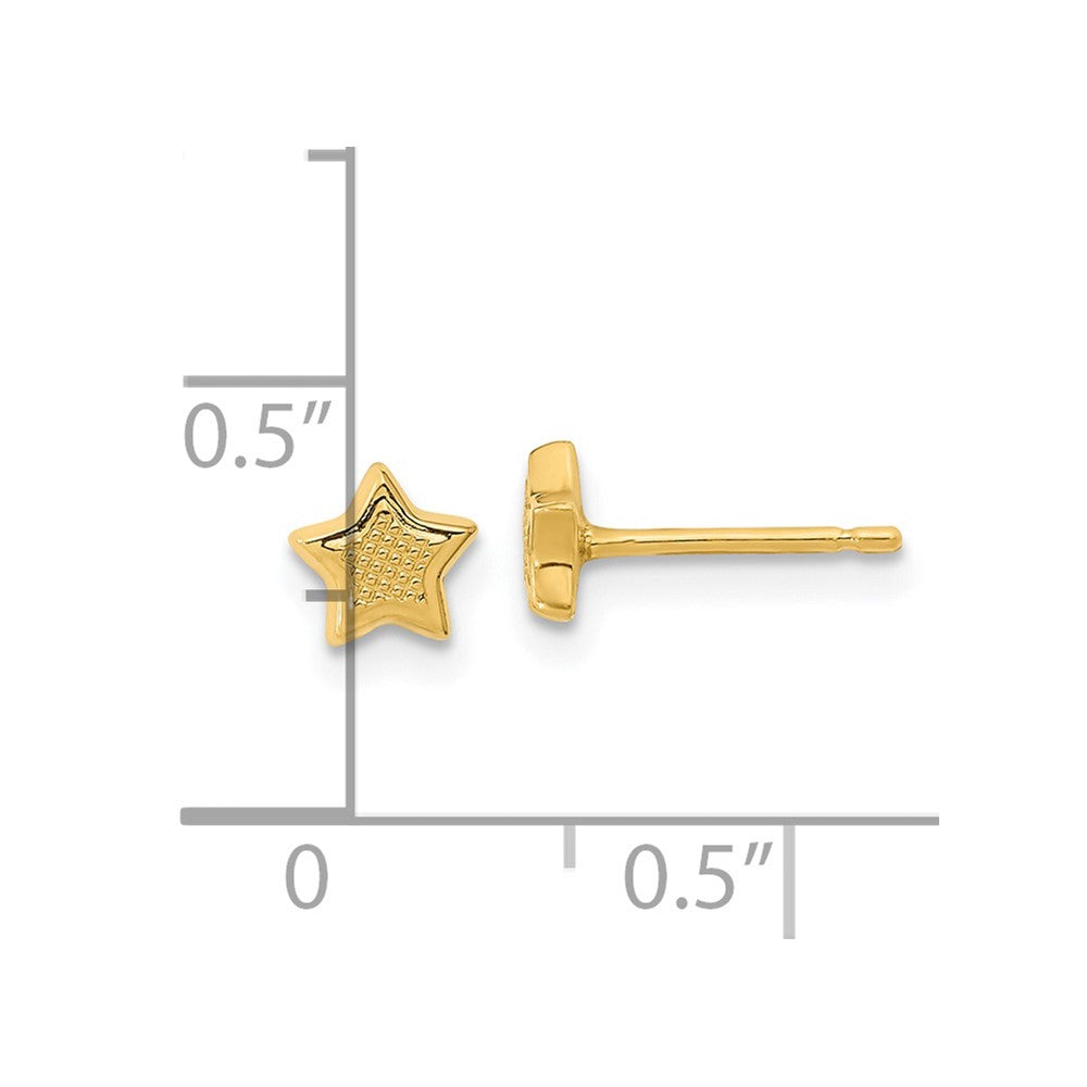 14K Madi K Textured Star Post Earrings