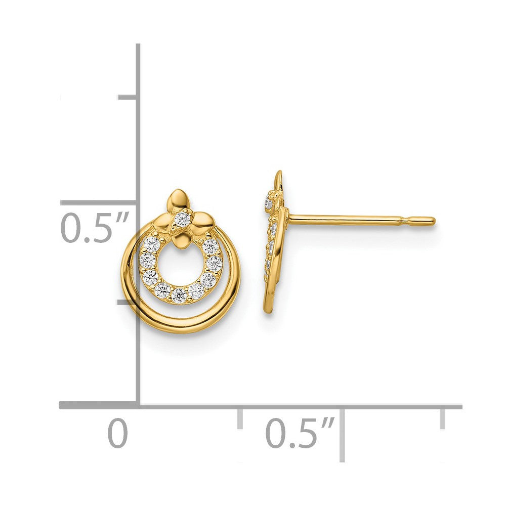 14k Madi K CZ Butterfly Circle Post Earrings