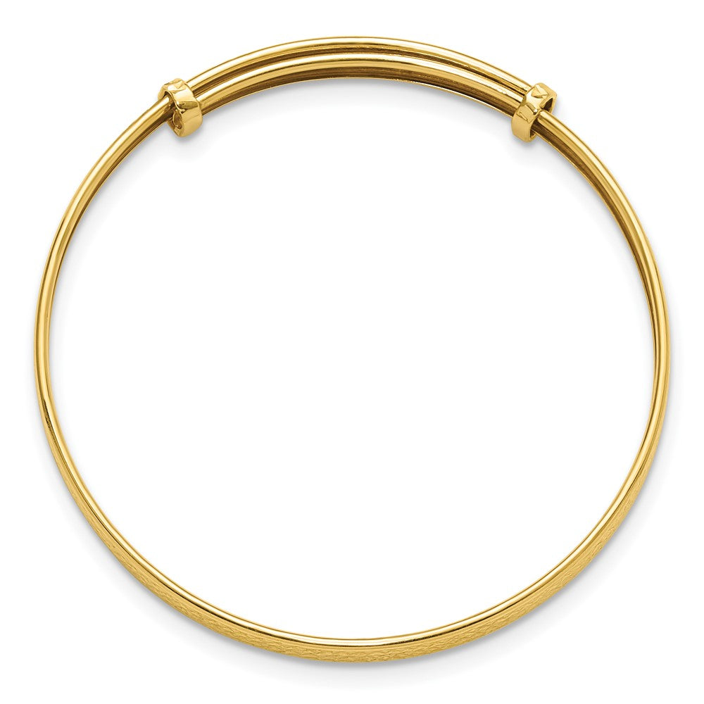 14K Polished Diamond-cut flexible Bangle
