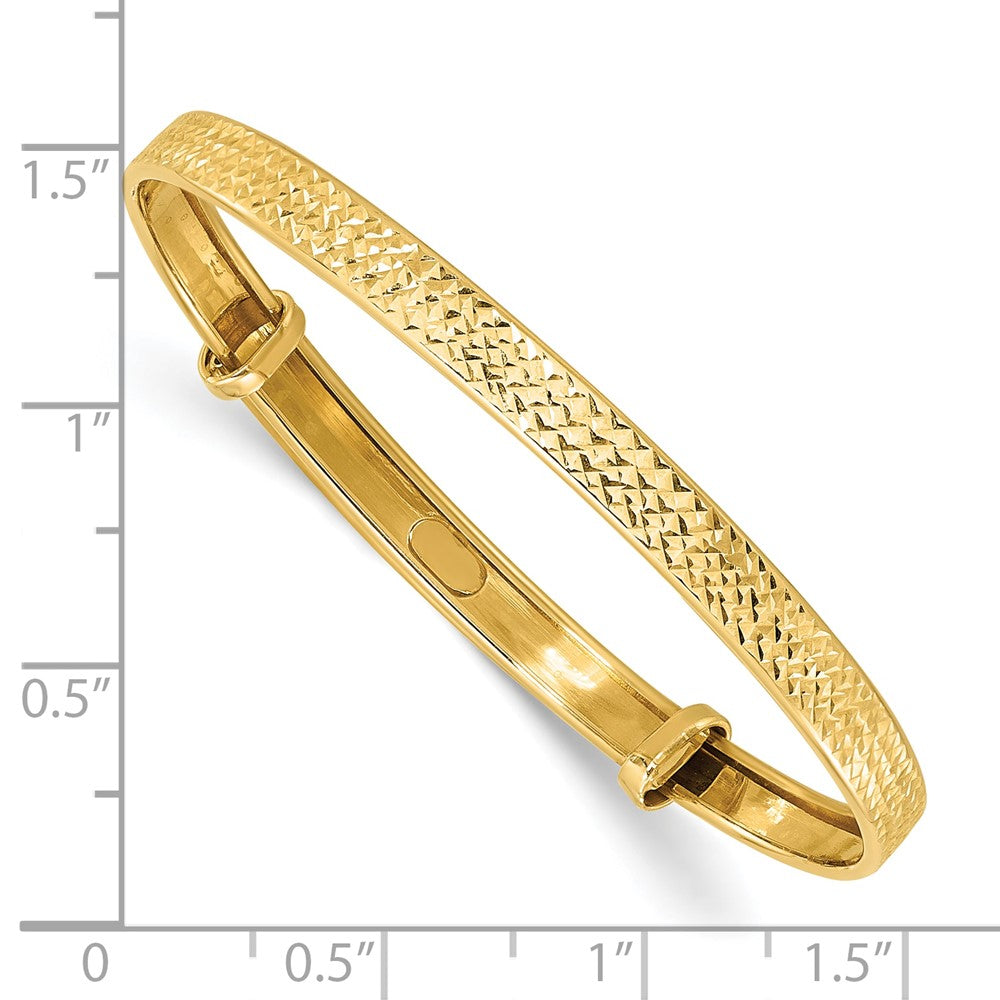 14K Polished Diamond-cut flexible Bangle