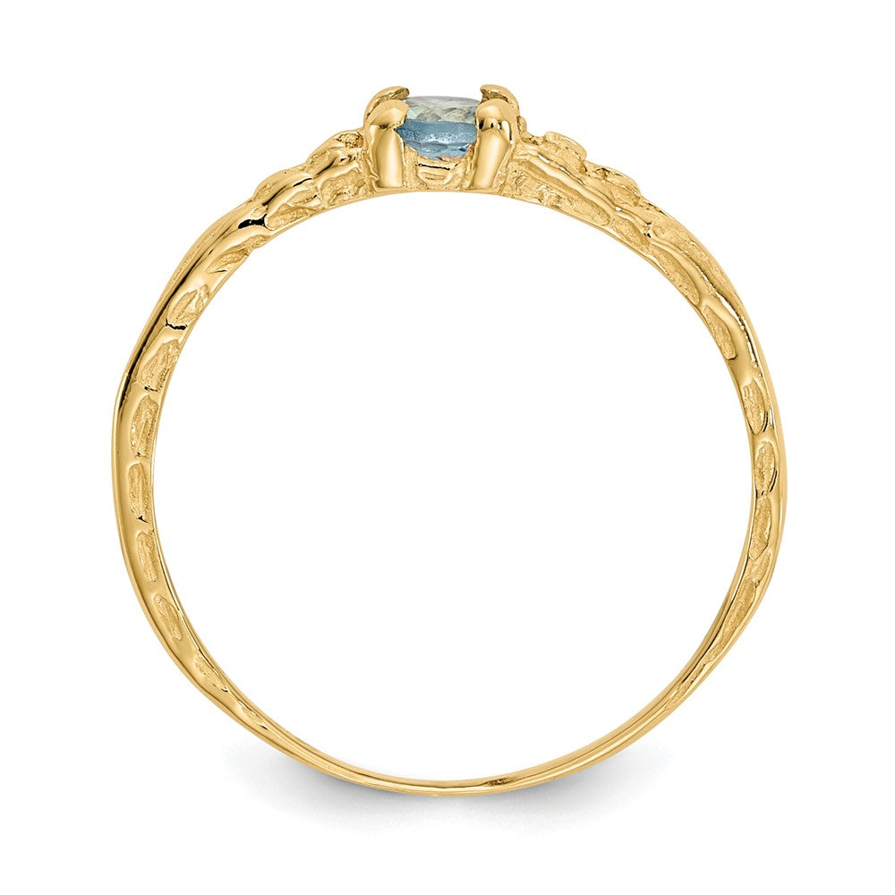 14k Madi K 3mm Aquamarine Birthstone Ring