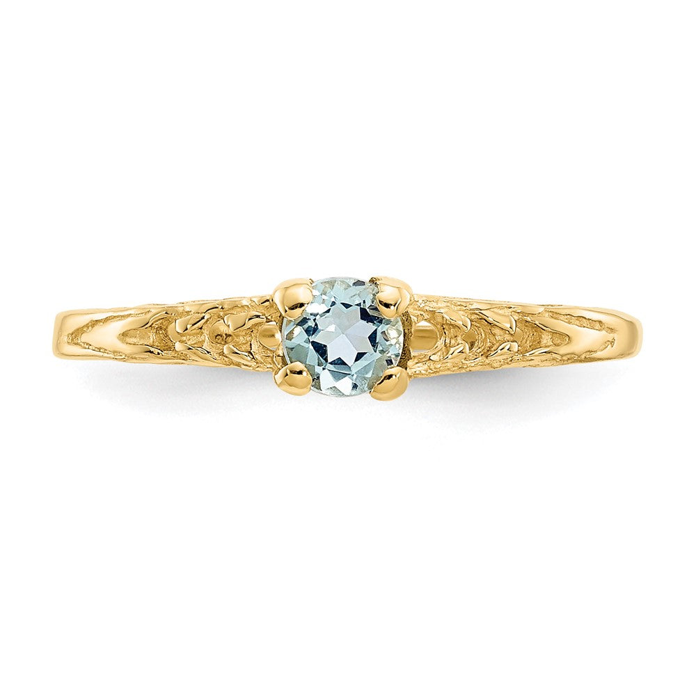 14k Madi K 3mm Aquamarine Birthstone Ring