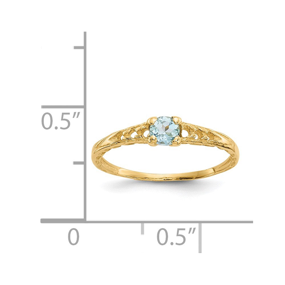 14k Madi K 3mm Aquamarine Birthstone Ring