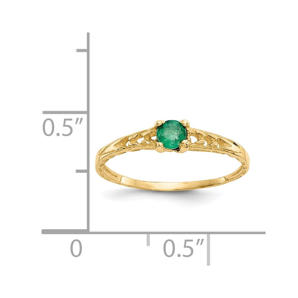 14k Madi K 3mm Emerald Birthstone Ring