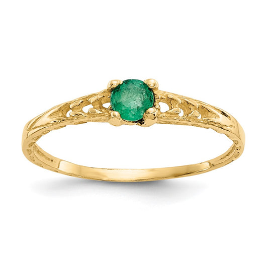 14k Madi K 3mm Emerald Birthstone Ring