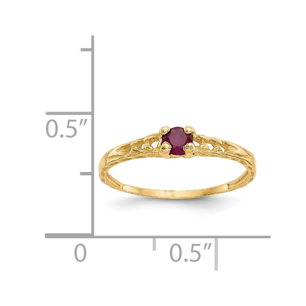14k Madi K 3mm Ruby Birthstone Ring