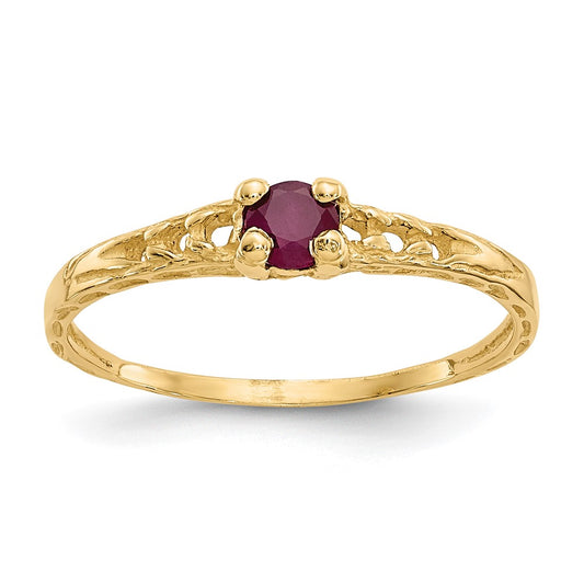 14k Madi K 3mm Ruby Birthstone Ring