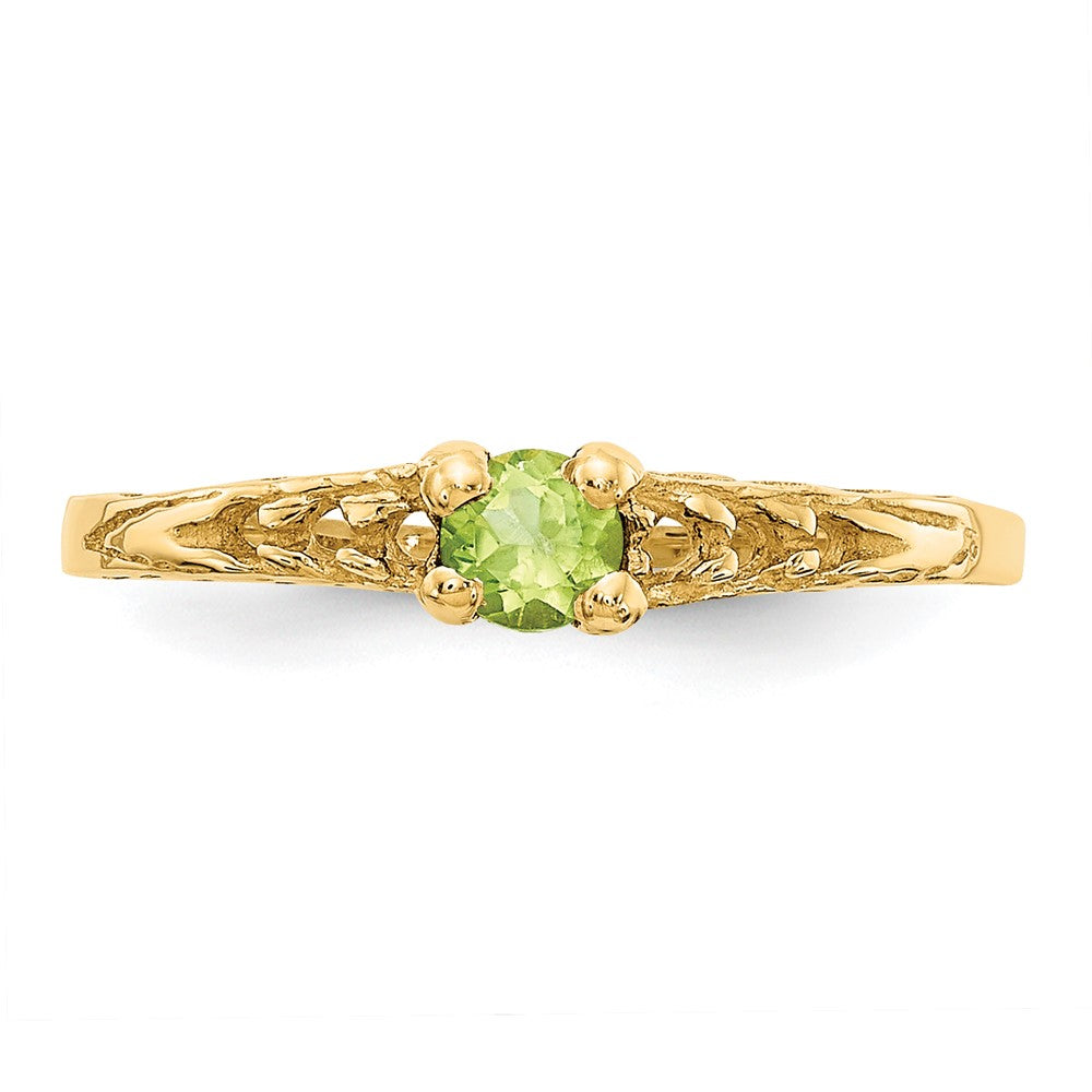 14k Madi K 3mm Peridot Birthstone Ring