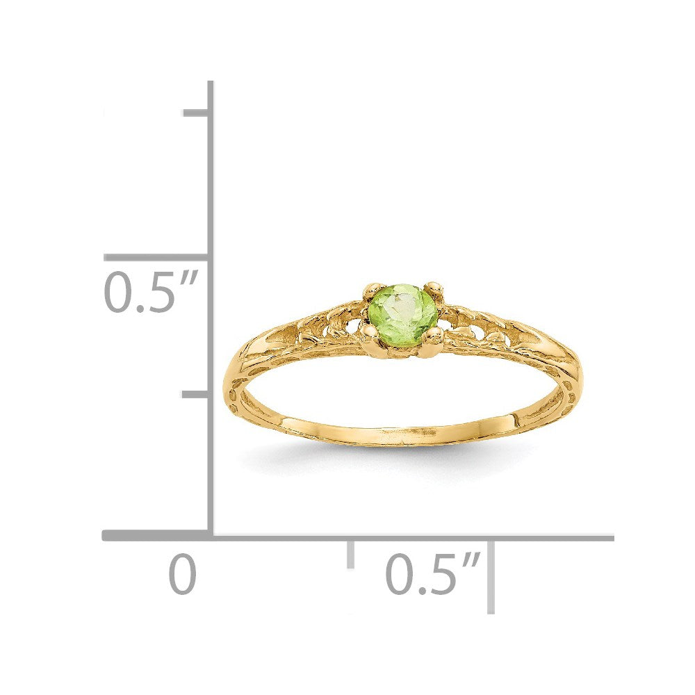 14k Madi K 3mm Peridot Birthstone Ring