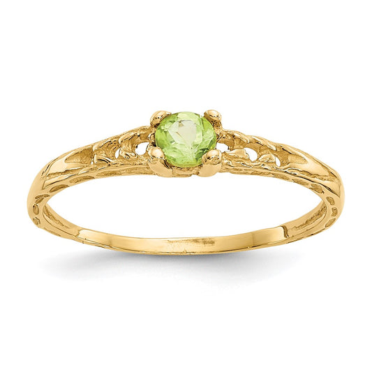 14k Madi K 3mm Peridot Birthstone Ring