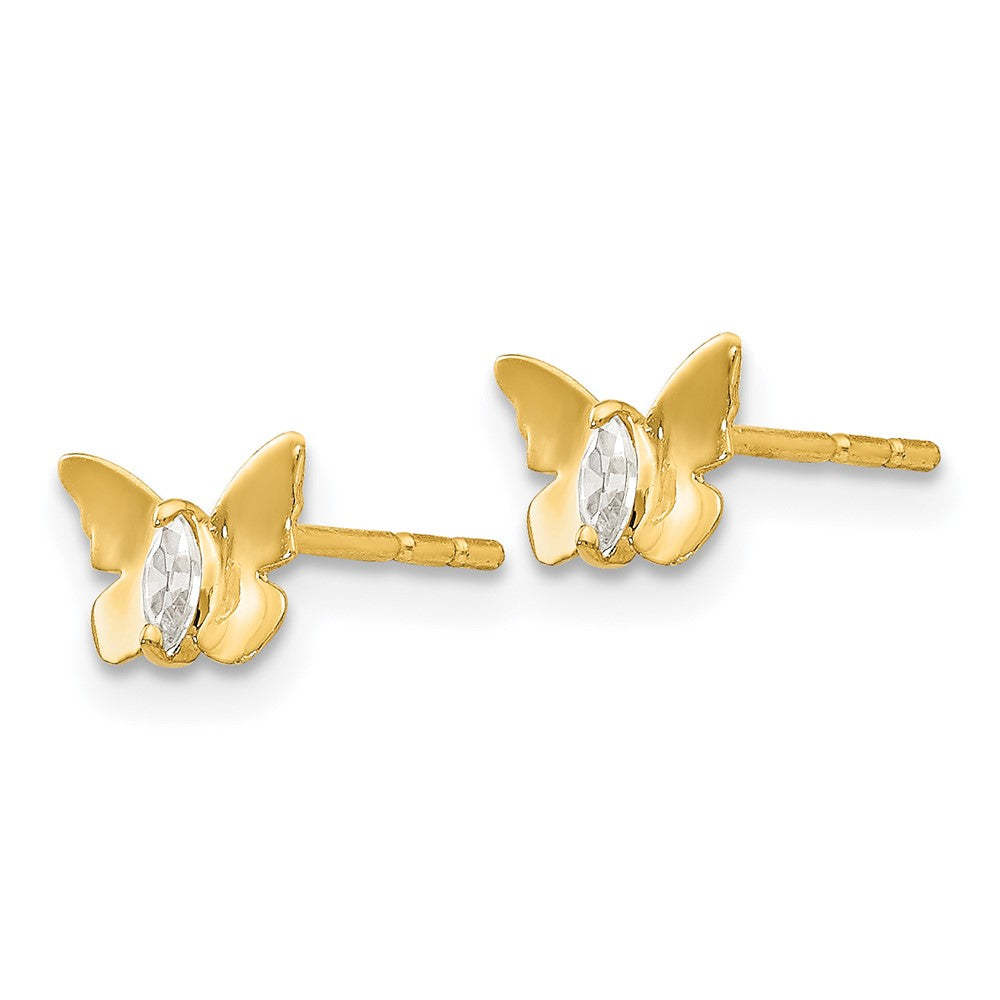 14k Madi K CZ Butterfly Post Earrings