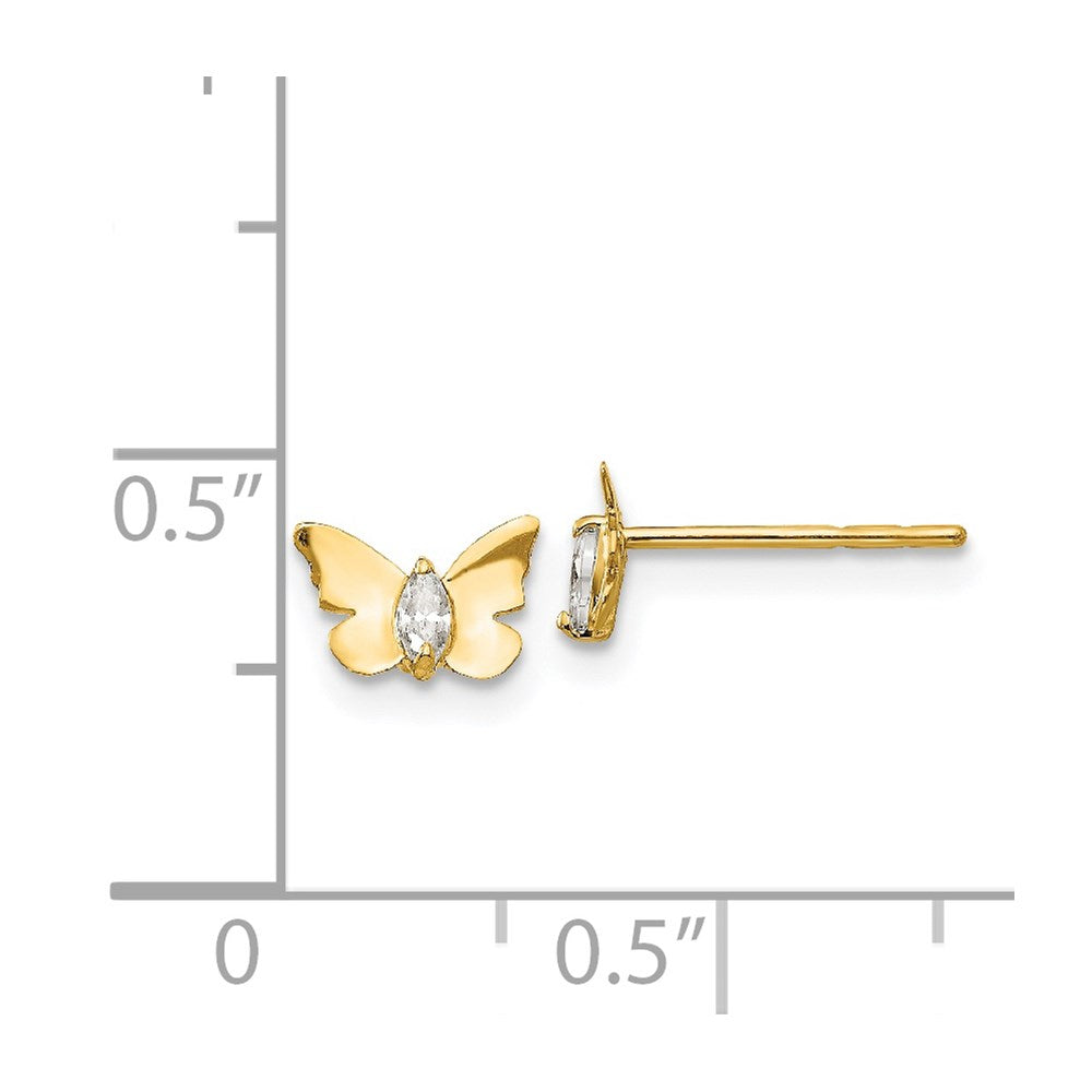 14k Madi K CZ Butterfly Post Earrings