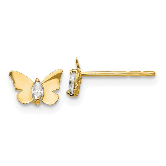 14k Madi K CZ Butterfly Post Earrings
