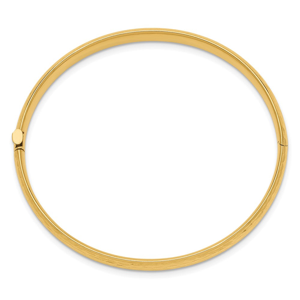 14k Madi K Polished Diamond-cut 5mm Hinged Child's Bangle