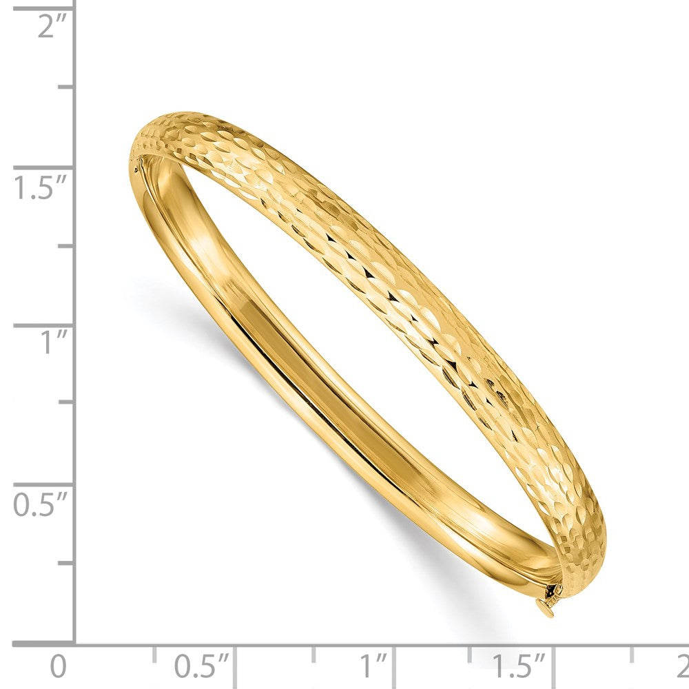 14k Madi K Polished Diamond-cut 5mm Hinged Child's Bangle