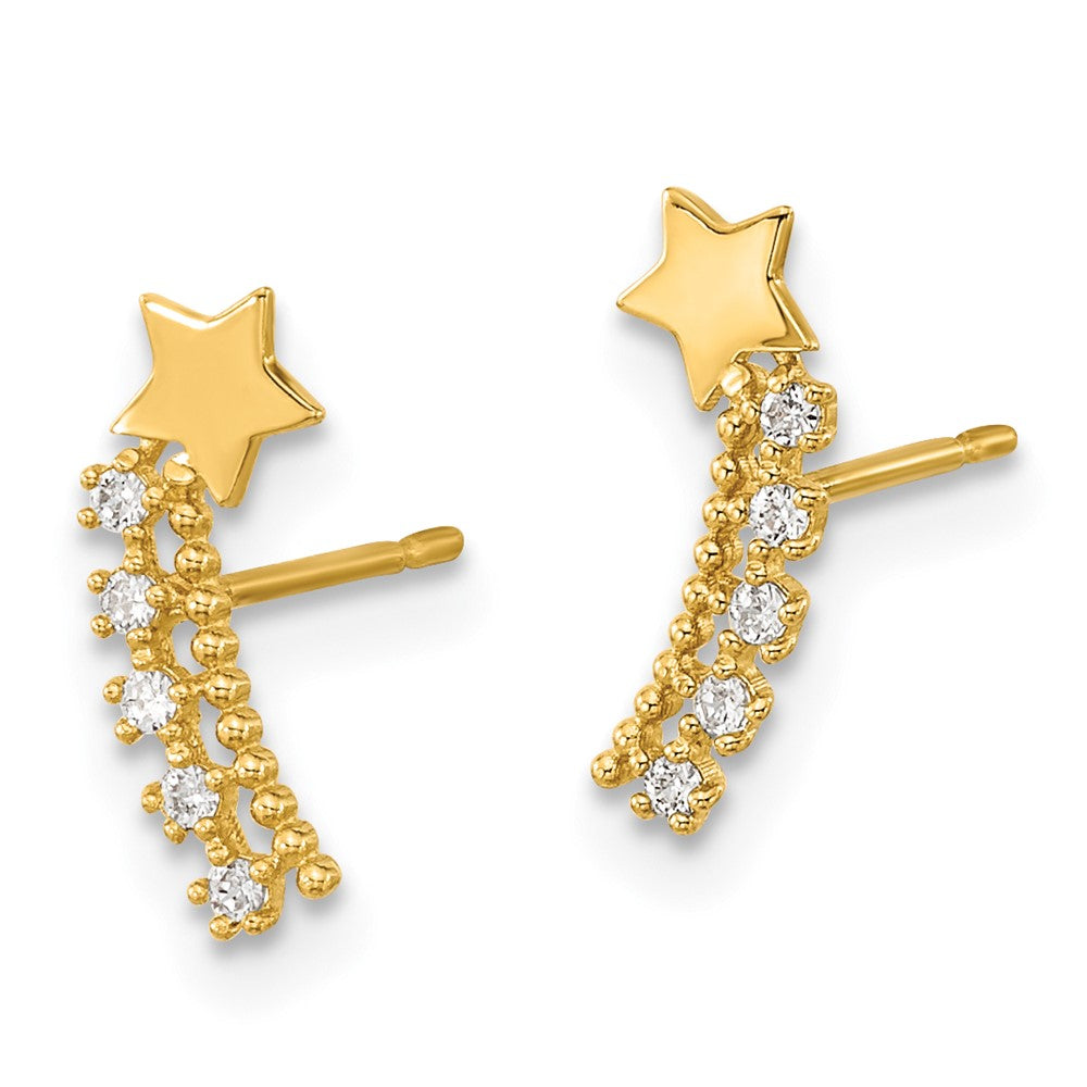14k Madi K CZ Shooting Star Post Earrings