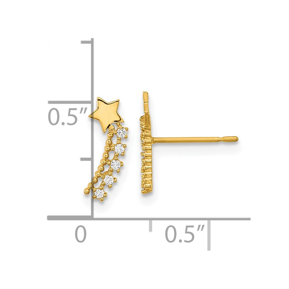 14k Madi K CZ Shooting Star Post Earrings