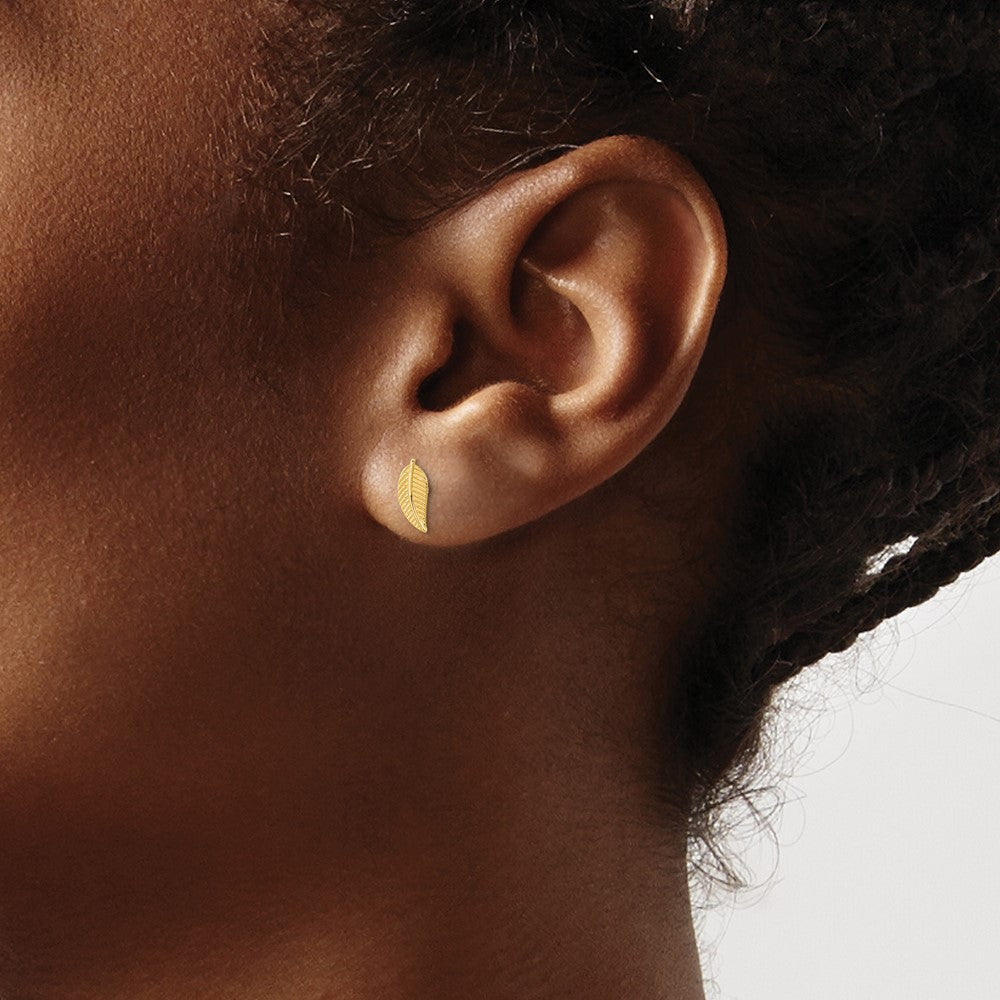 14k Madi K Leaf Post Earrings