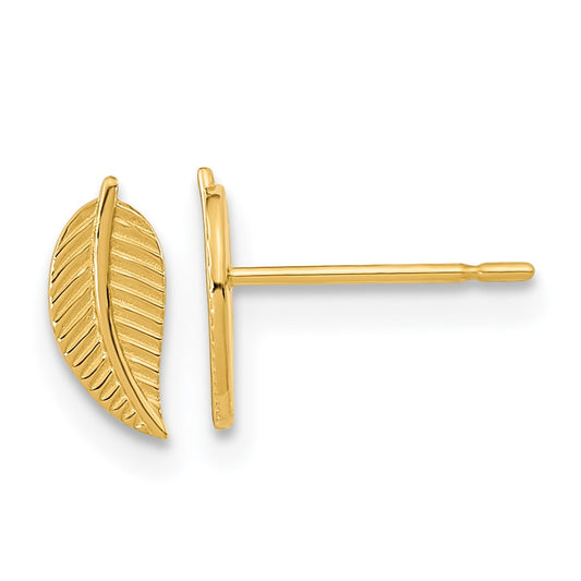 14k Madi K Leaf Post Earrings