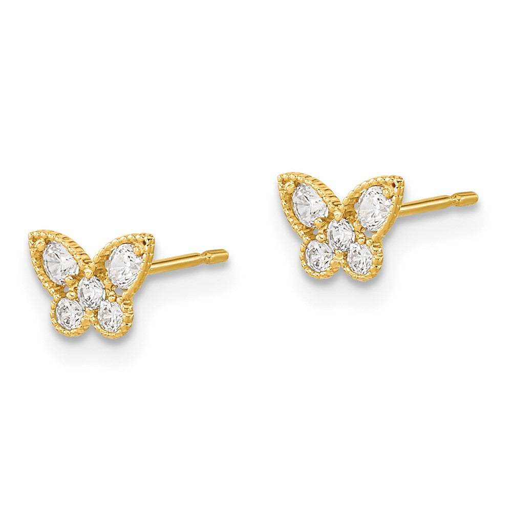 14k Madi K CZ Butterfly Post Earrings