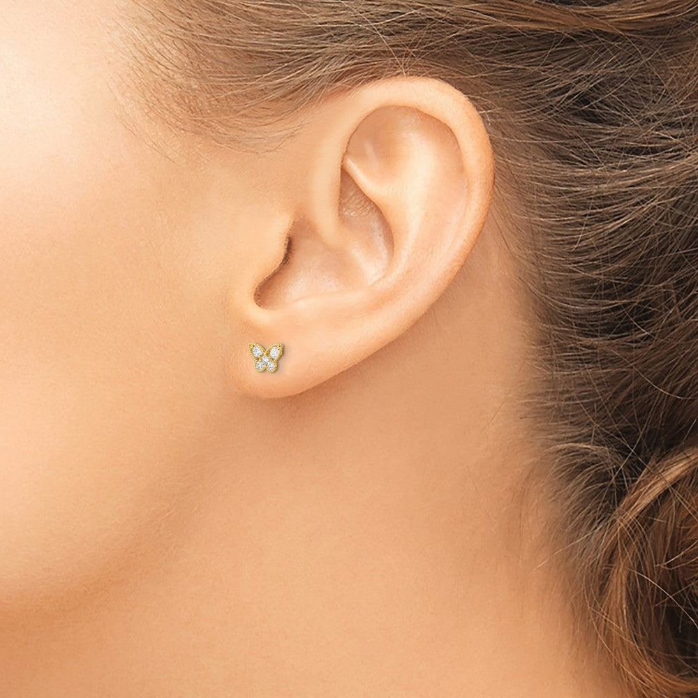 14k Madi K CZ Butterfly Post Earrings
