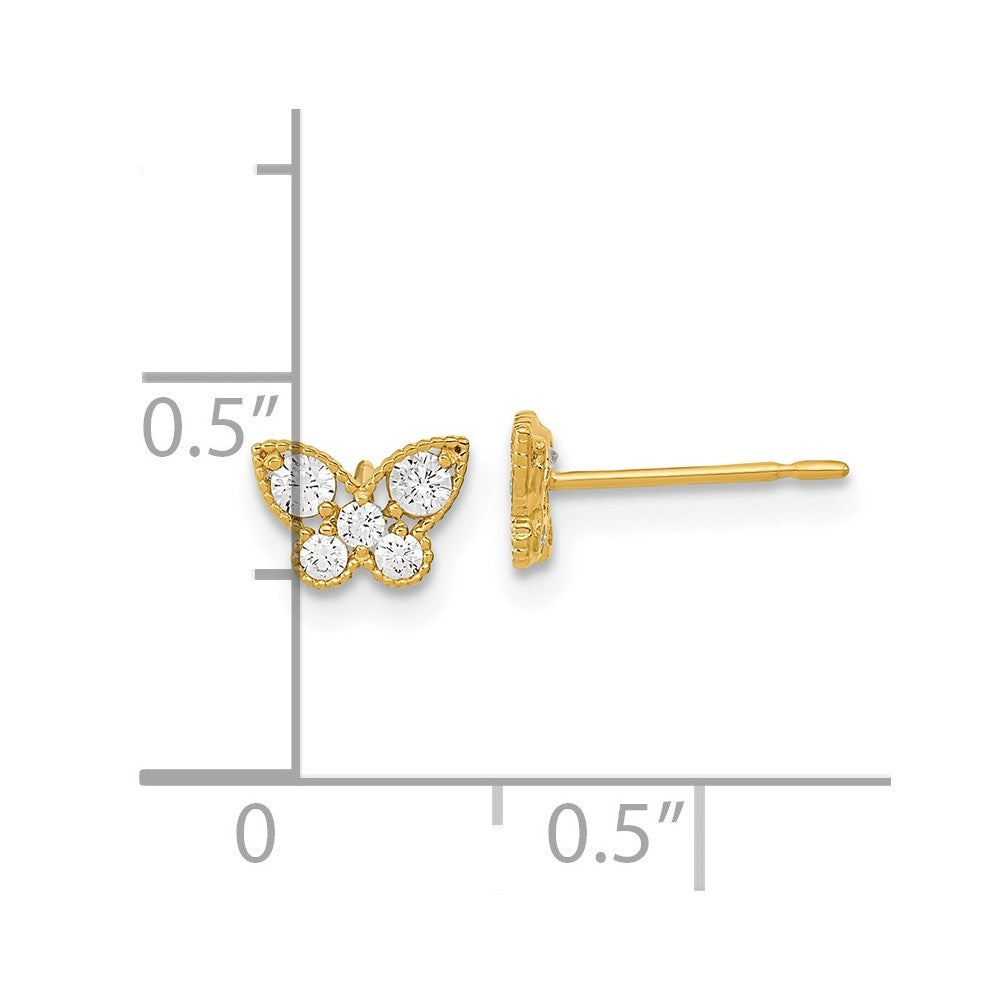 14k Madi K CZ Butterfly Post Earrings