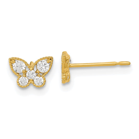 14k Madi K CZ Butterfly Post Earrings