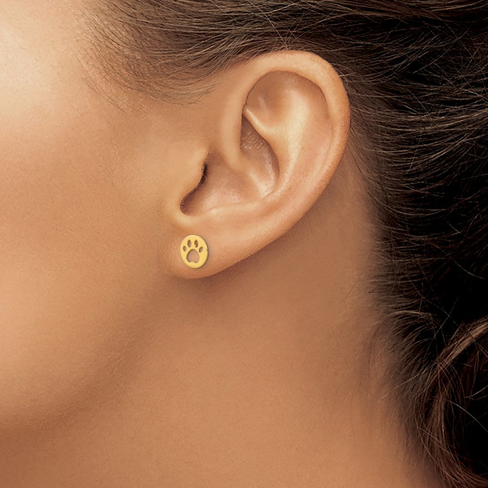 14k Madi K Pawprint Post Earrings