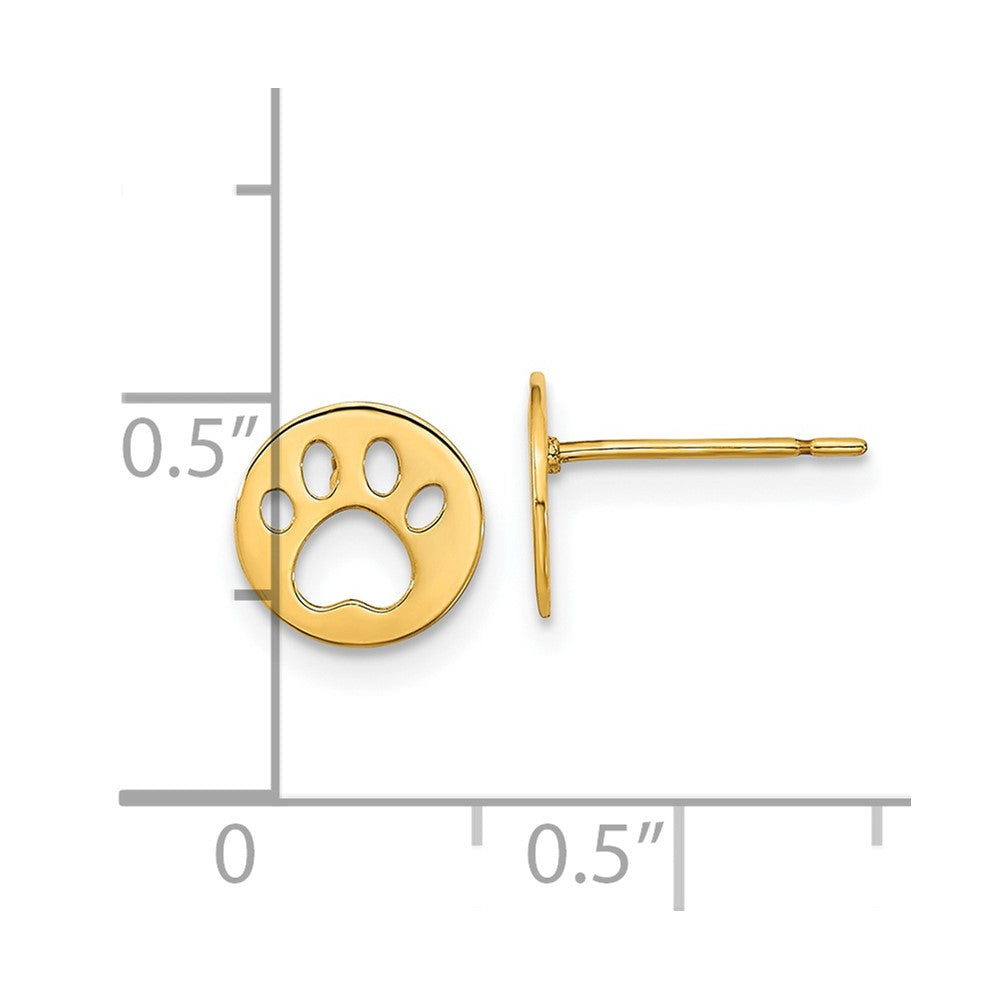 14k Madi K Pawprint Post Earrings