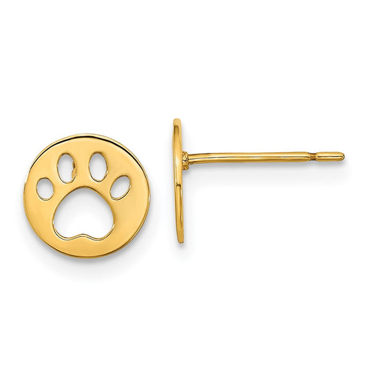 14k Madi K Pawprint Post Earrings