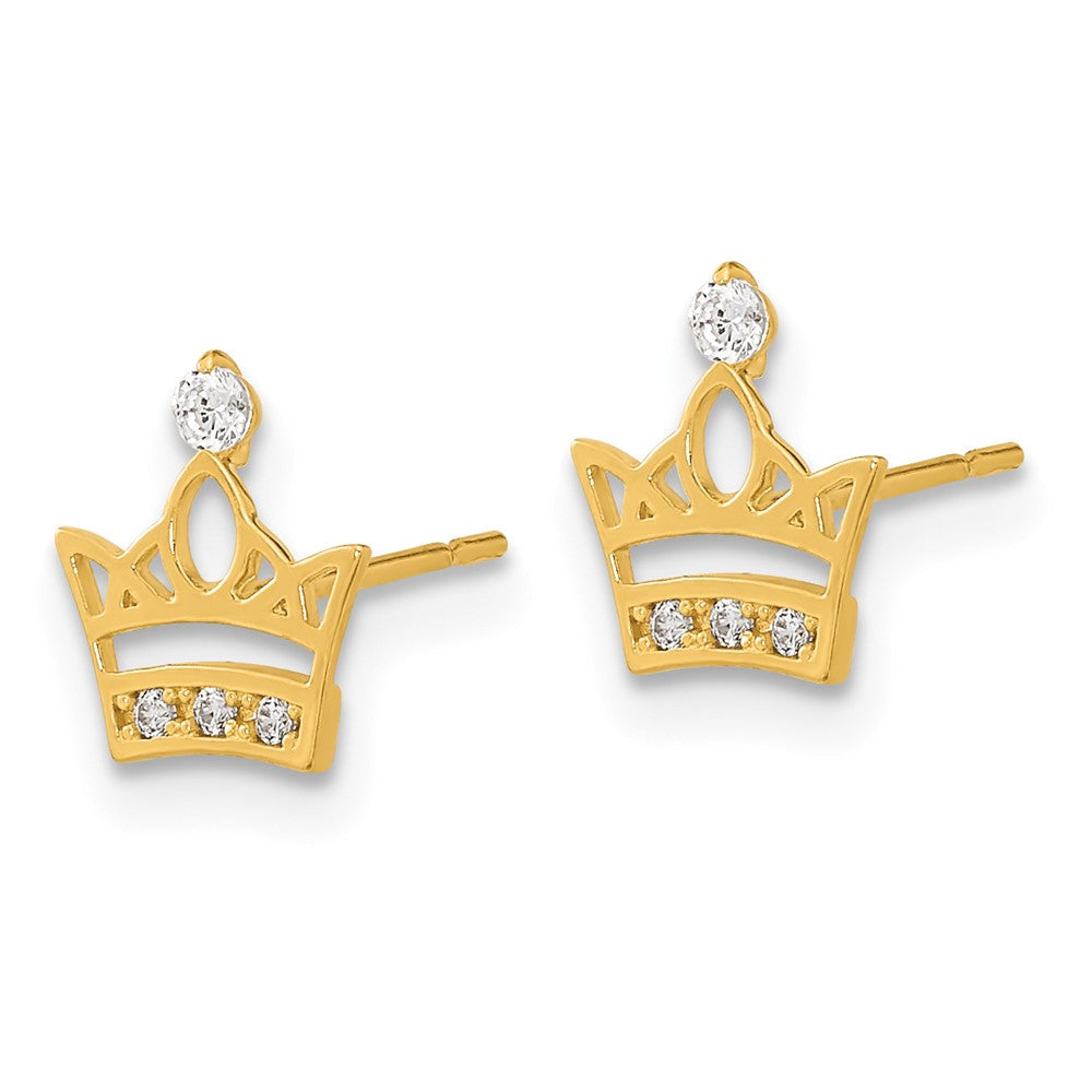 14k Madi K CZ Crown Post Earrings