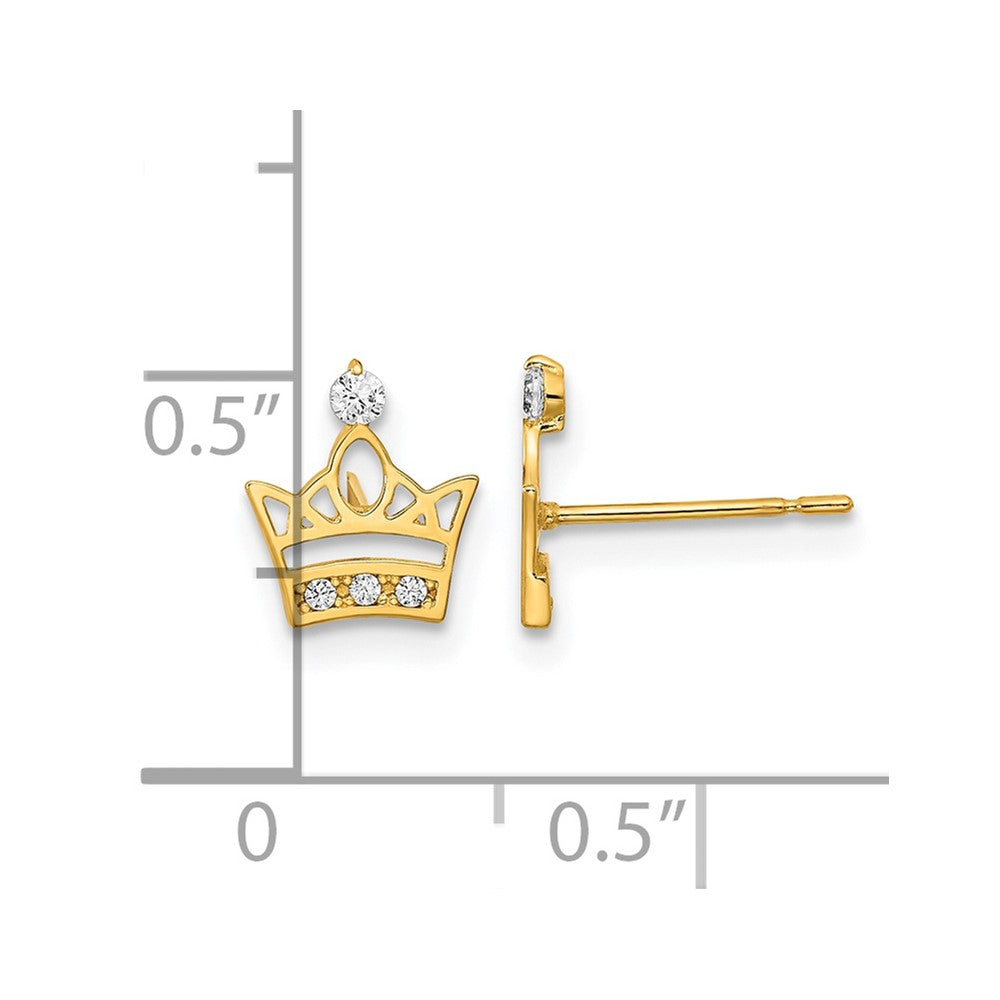 14k Madi K CZ Crown Post Earrings