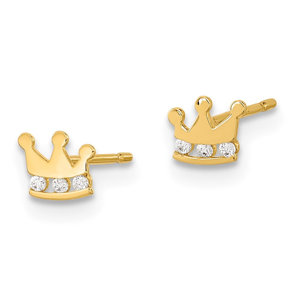 14k Madi K CZ Crown Post Earrings