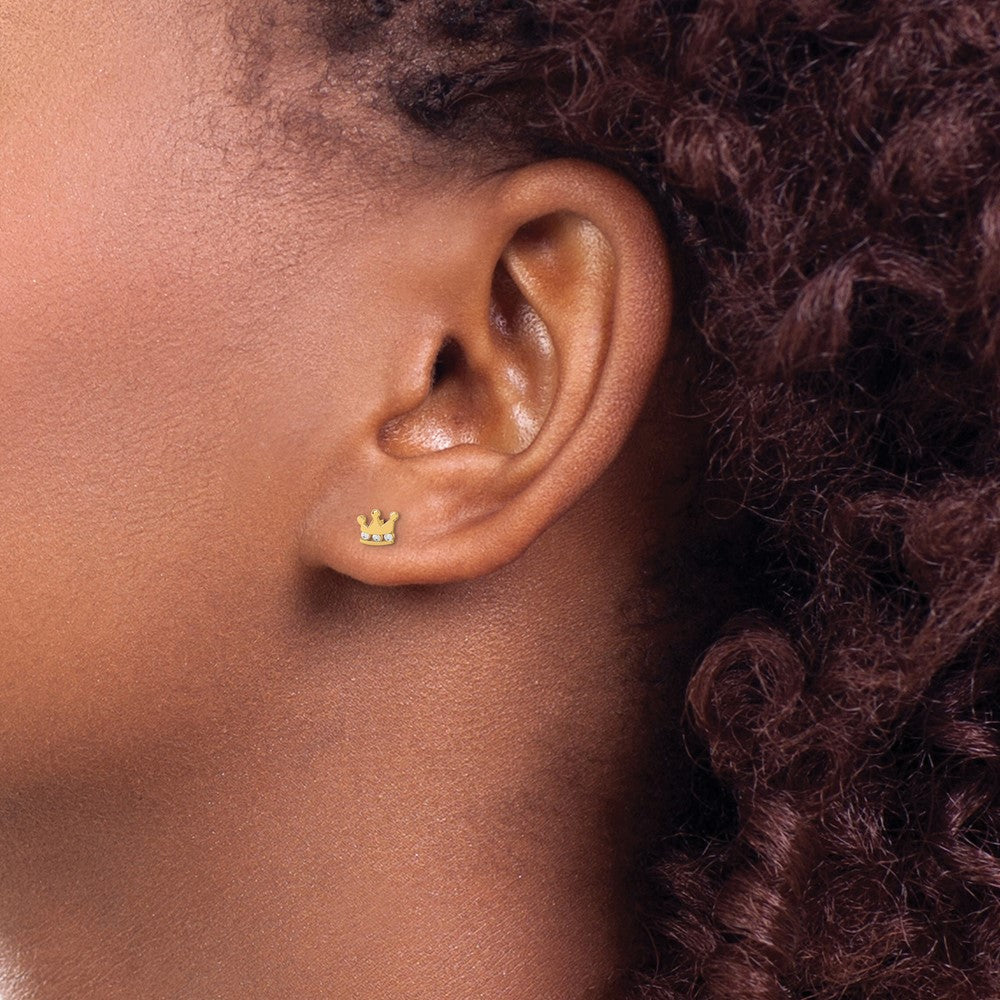 14k Madi K CZ Crown Post Earrings