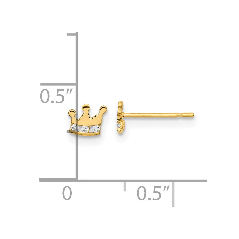 14k Madi K CZ Crown Post Earrings