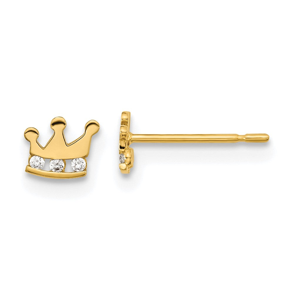 14k Madi K CZ Crown Post Earrings