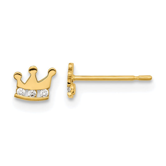 14k Madi K CZ Crown Post Earrings