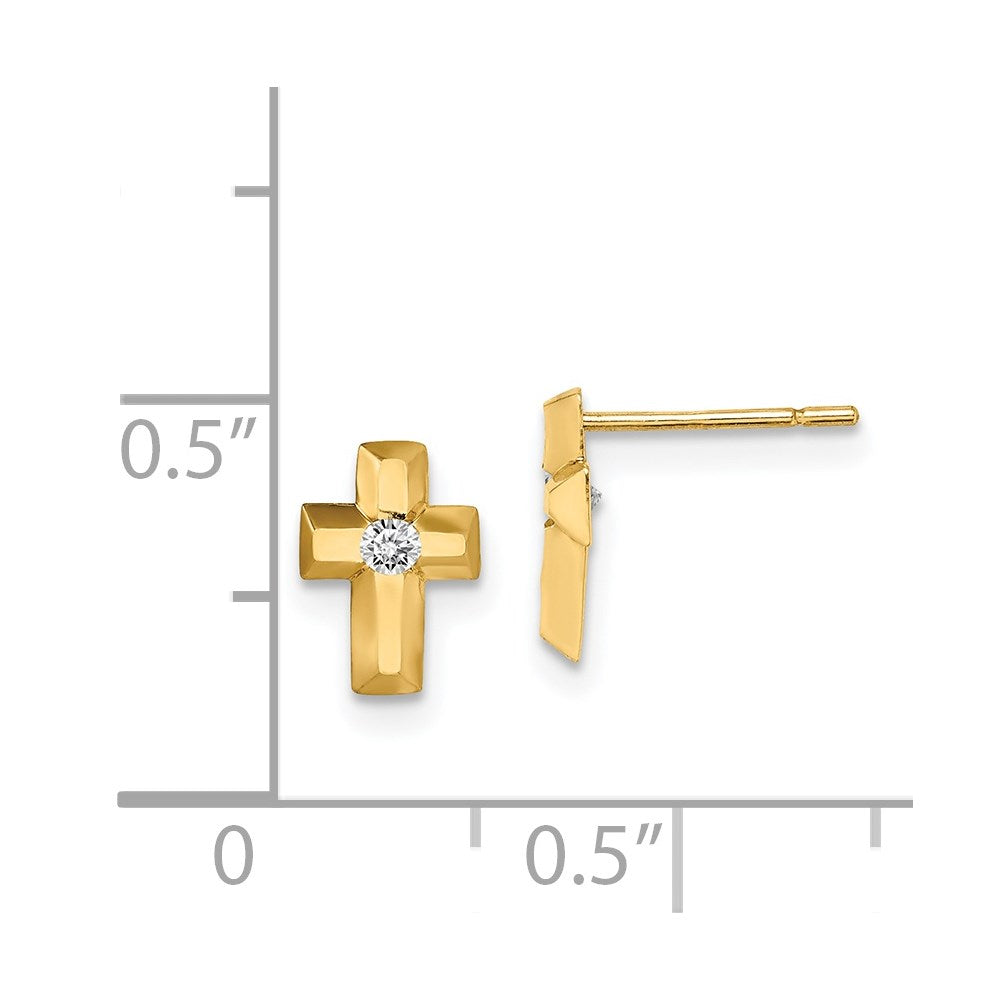 14k Madi K CZ Cross Post Earrings