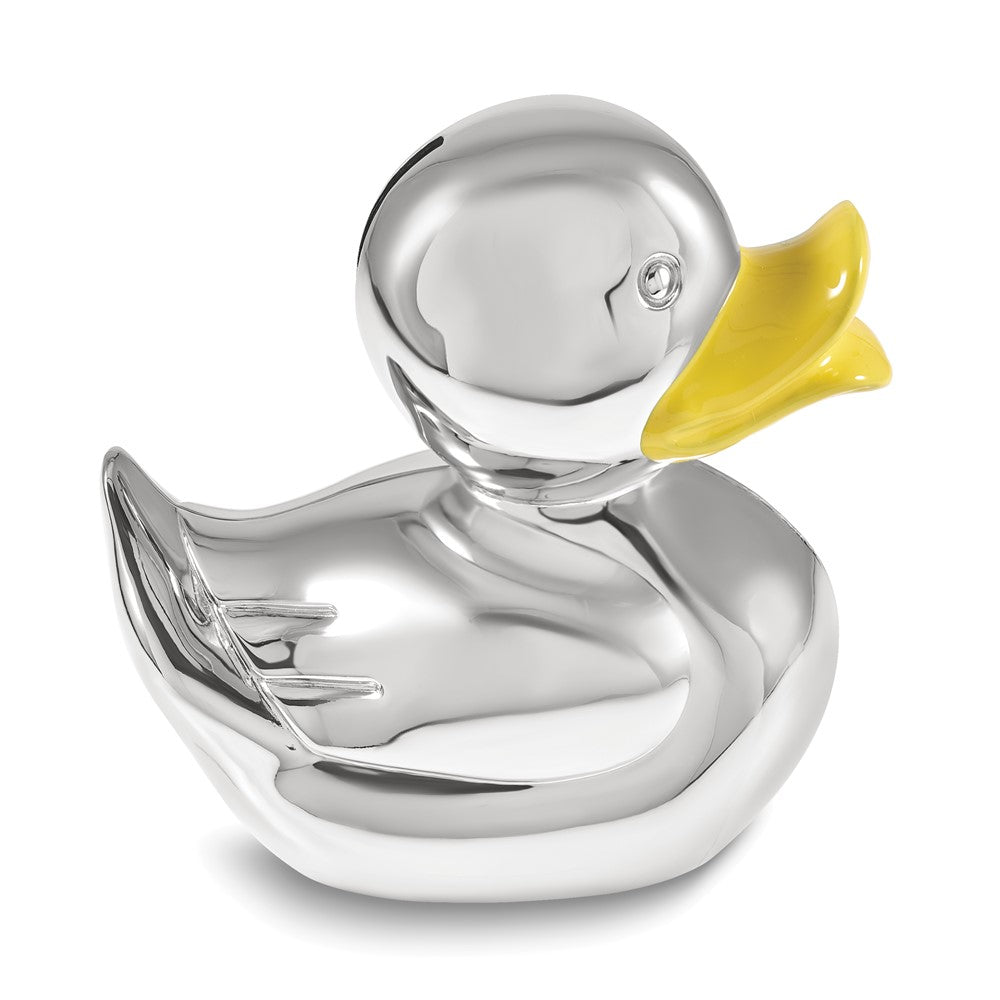 Nickel-plated Yellow Enameled Duck Bank