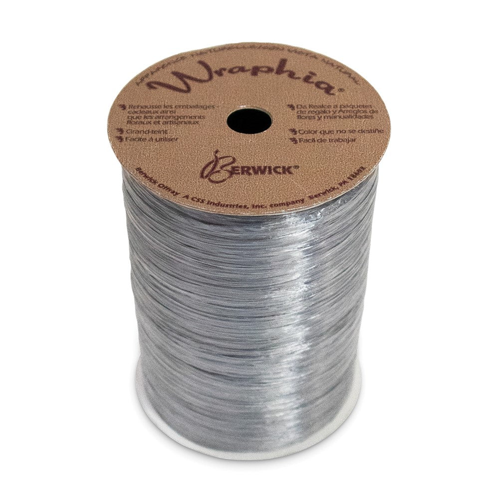 Silver-tone Pearlized 100 Yard Raffia Ribbon Spool