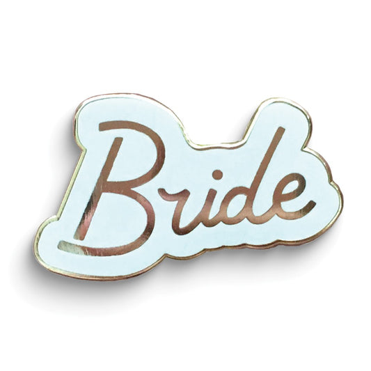 Silver-tone Enamel Bride Lapel Pin