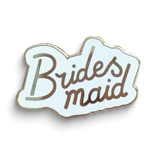 Silver-tone Enamel Bridesmaid Lapel Pin