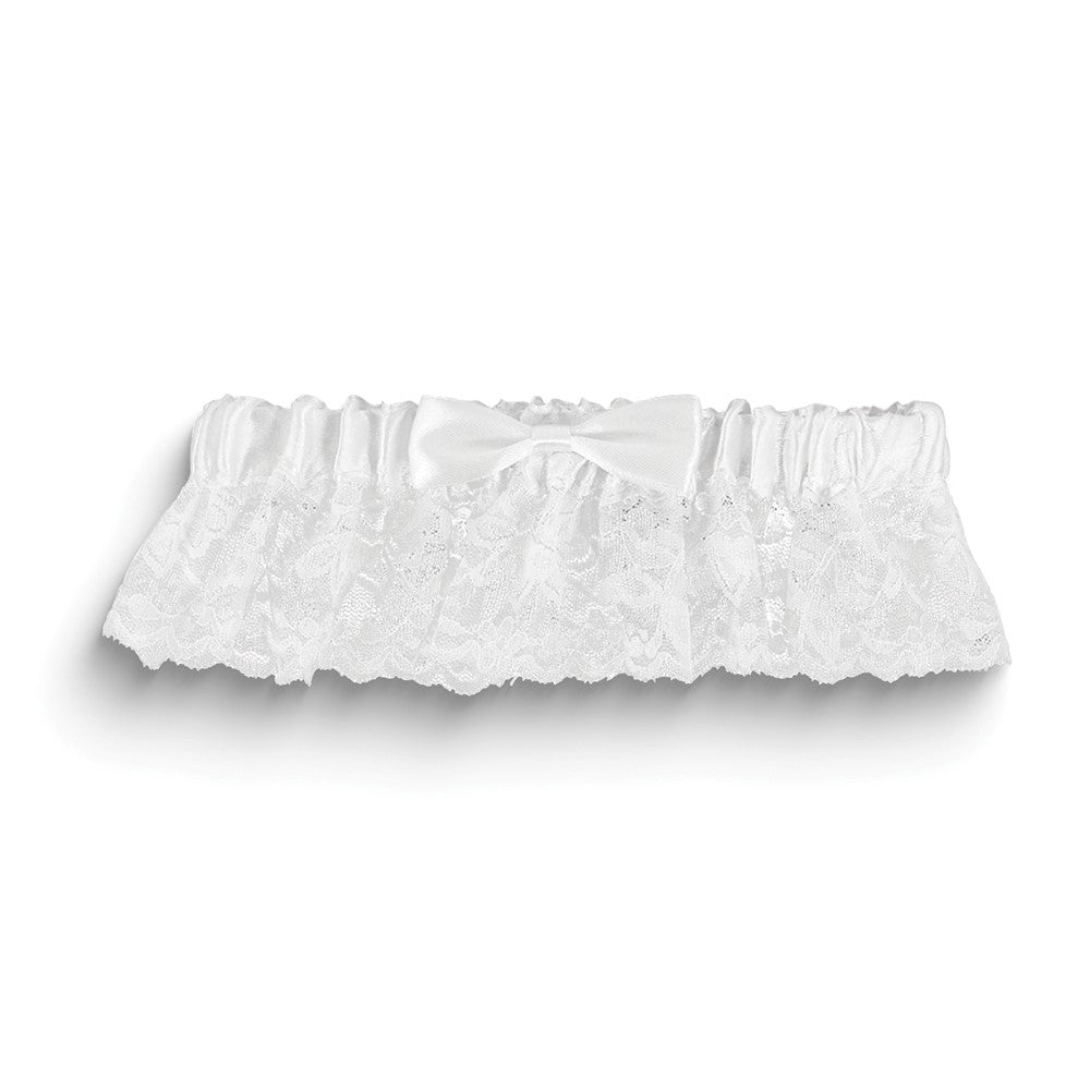 White Lace with Bow Wedding Garter