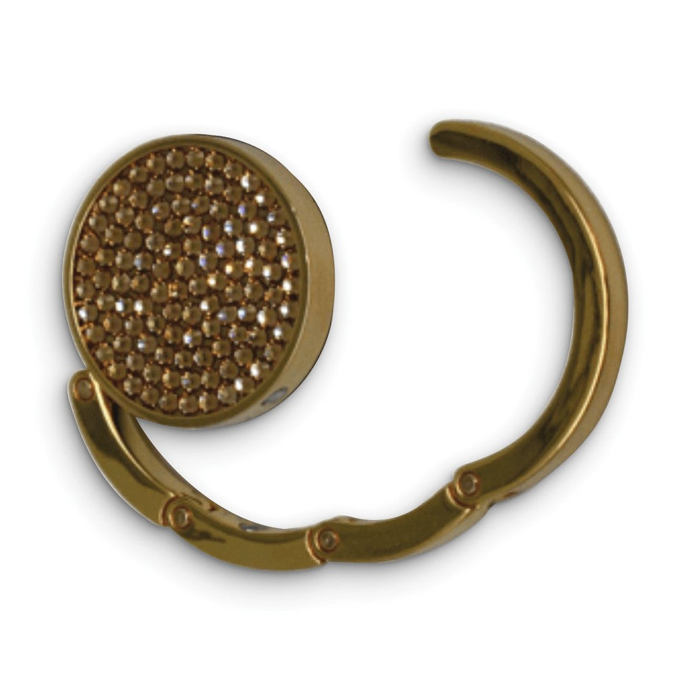 Gold-tone Crystal Round Handbag Hook