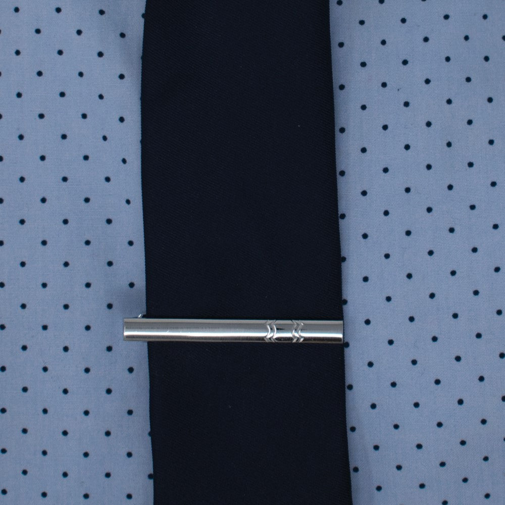 Silver-tone Brushed Tie Bar